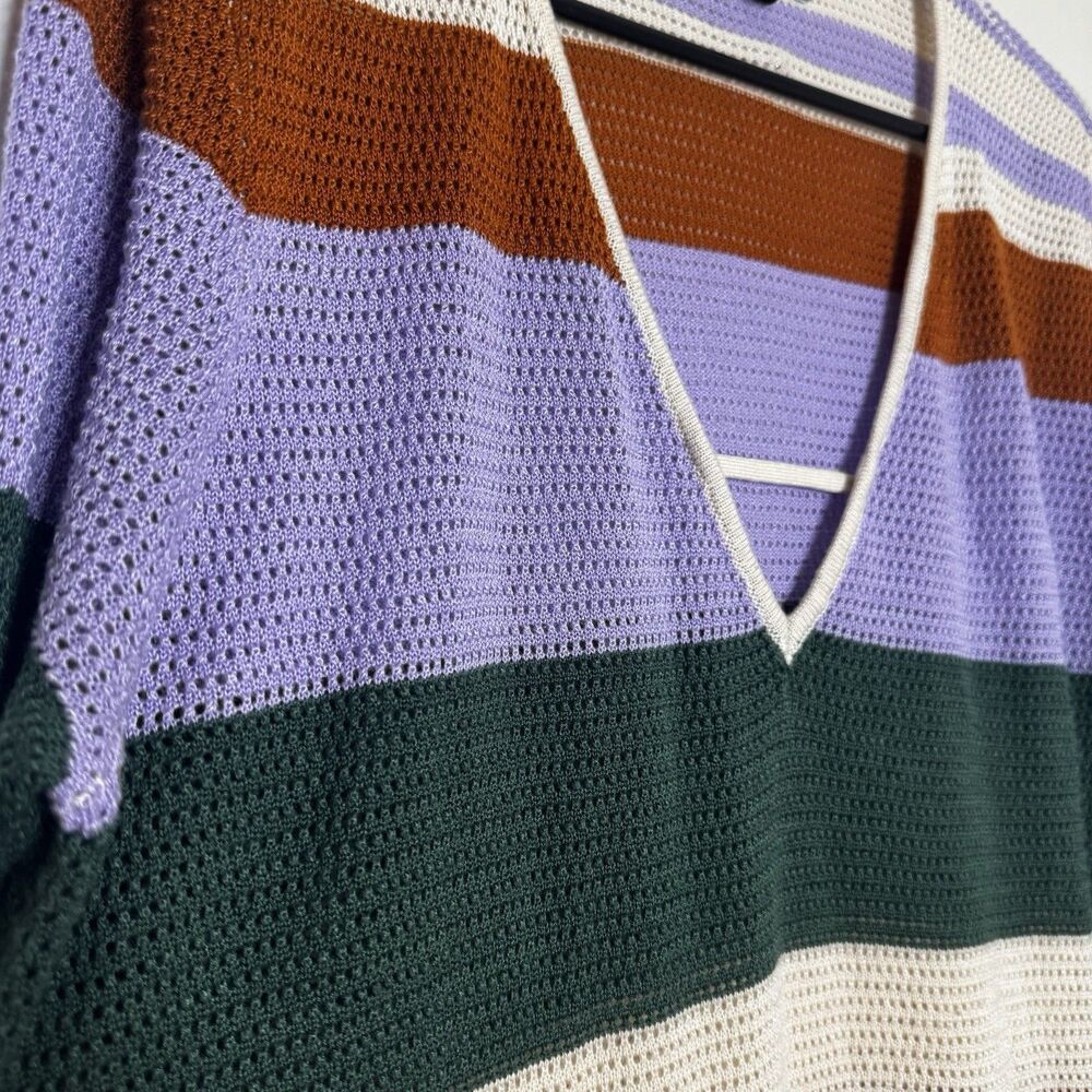 Eloquii Elements Multicolor Striped Crochet Midi Dress Size 18/20 Beach Summer - Picture 2 of 4